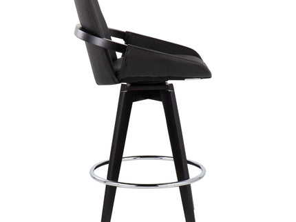 Cosmo - Contemporary Fixed Height Counter Stool With Swivel And Round Footrest (Set of 2)