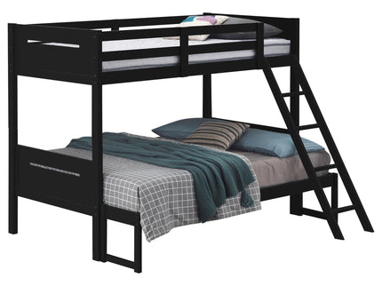 Bunk Bed With Built In Ladder, Safety Guardrails And Angled Access Step