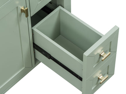 Bathroom Vanity With Sink, 3 Drawers & Cabinet With 2 Tier Door Storage Rack, Soft Close Doors & Drawers