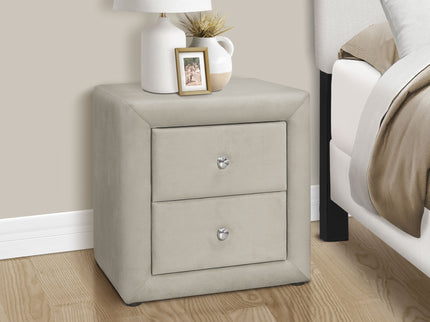 Nightstand, Storage Drawer Versatile Use, Upholstered, Transitional