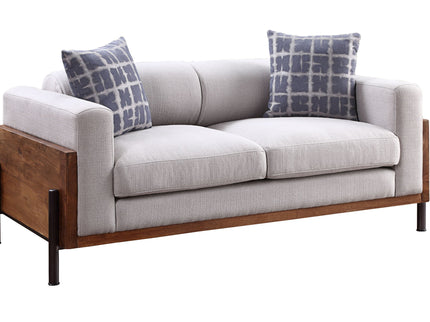 Pelton - Loveseat With 2 Toss Pillows - Walnut