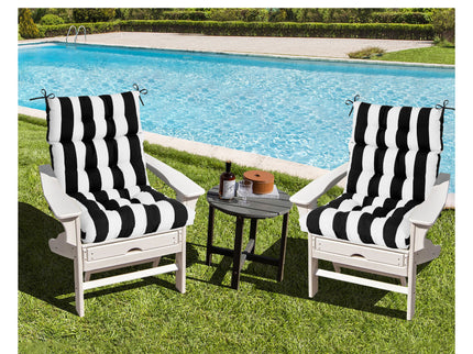 2 Piece High Back Patio Chair Cushion Set, Tufted Adirondack And Rocking Chair Cushions