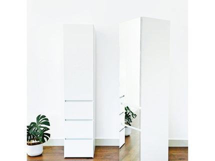 Elise - Slim Modular Closet Cabinet With Drawers - White