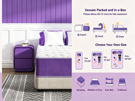 10" Hybrid Mattress With Individual Pocket Coils And Memory Foam