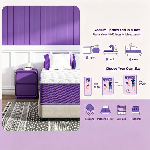 10" Hybrid Mattress With Individual Pocket Coils And Memory Foam