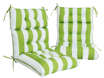 2 Piece High Back Patio Chair Cushion Set, Tufted Adirondack And Rocking Chair Cushions