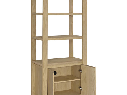Susac - 3 Shelf Media Tower With Tall Pier Cabinet - Light Oak