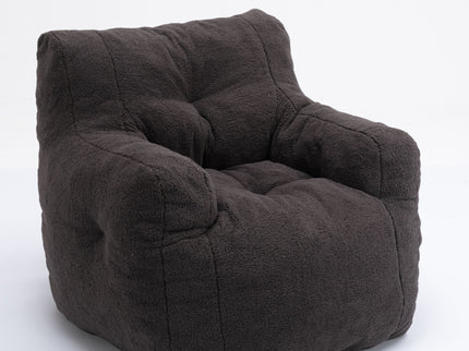Soft Teddy Fabric Tufted Foam Bean Bag Chair With Teddy Fabric