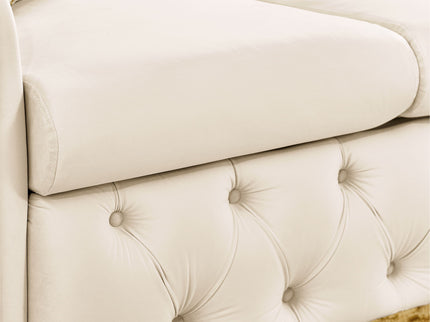 Button Tufted Couch With 2 Pillows, 3 Seater Luxury Chesterfield Sofa