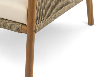 Modern Outdoor Woven Lounge Chair With Solid Frame And Cushions