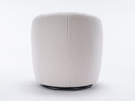 Teddy Fabric Swivel Accent Armchair Barrel Chair With Powder Coating Metal Ring