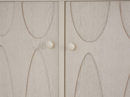 Wood Sideboard With Adjustable Shelves And Storage Cabinet - White Washed