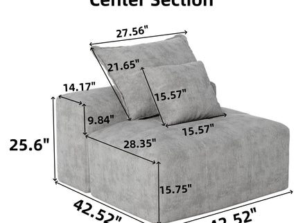 Modern Oversized Modular Sectional Sofa, Sparkling Fabric Soft Cushions With 2 Pillows
