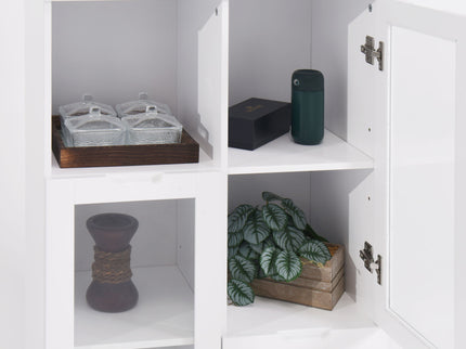 Modern Cabinet With Glass Doors And Drawer