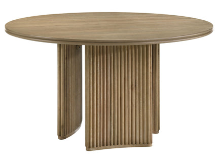 Dreydon - Round Dining Table With Textured Tripod Base - Light Brown