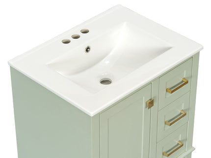 Bathroom Vanity, Modern Bathroom Cabinet With Sink Combo Set, Bathroom Storage Cabinet With A Soft Closing Door And 3 Drawers, Solid Wood Frame