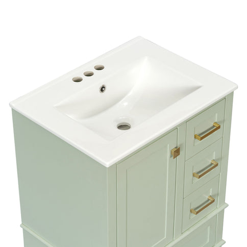 Bathroom Vanity, Modern Bathroom Cabinet With Sink Combo Set, Bathroom Storage Cabinet With A Soft Closing Door And 3 Drawers, Solid Wood Frame