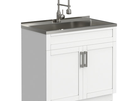 Hennessy - Deluxe Laundry Cabinet With Faucet And Stainless Steel Sink