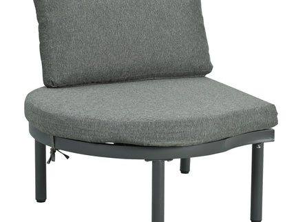 6 Piece Patio Set, Half Moon Outdoor Sectional Sofa With 2 High Low Coffee Tables, 4 Pillows & Cushions