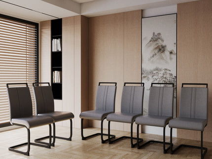 Modern Dining Chairs With High Back Upholstered Design Metal Legs