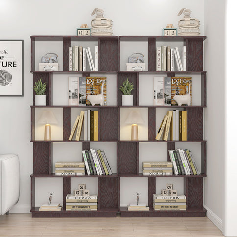 Modern 5 Tier Open Storage Bookcase