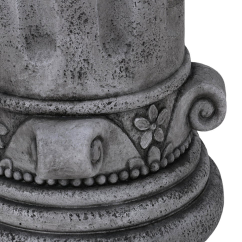 Outdoor End Table, Round Side Table For Patio And Garden - Antique Gray