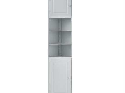 Multi Functional Corner Cabinet With Adjustable Shelves And 2 Doors