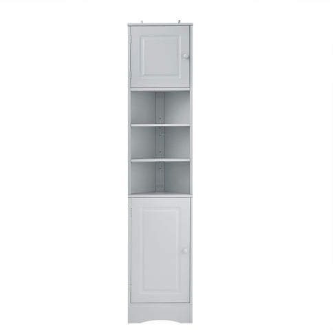 Multi Functional Corner Cabinet With Adjustable Shelves And 2 Doors
