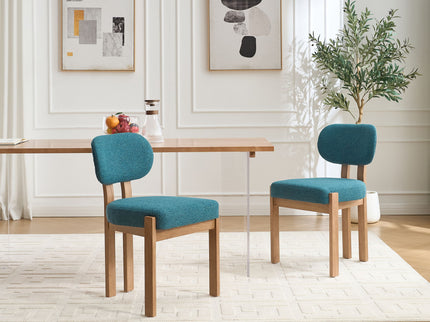 Dining Chairs With Ergonomic Backrest And Adjustable Feet (Set of 2)