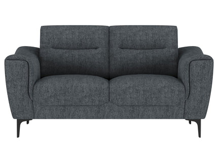 Oberle - Upholstered Sloped Track Arm Loveseat - Charcoal