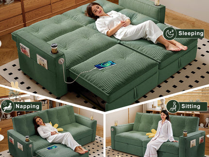 2 In 1 Convertible Sofa Bed For Living Rooms