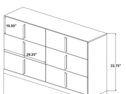 Lauryn - 6 Drawer Dresser Cabinet - Gloss White