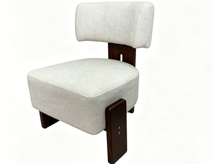Geometric Armless Accent Chair - Beige / Brown