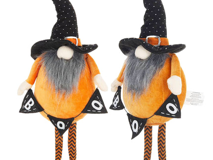 Standing Gnome With Gnome & Holding Banner, For Halloween Decor