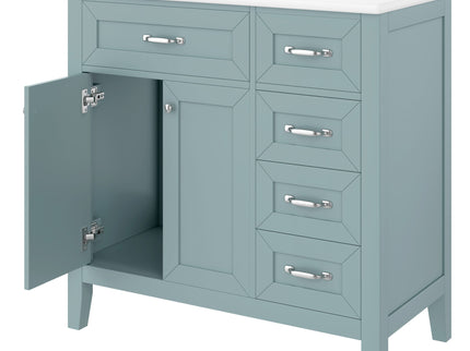 Modern Bathroom Vanity With Sink, Freestanding Design With Drawers And Doors