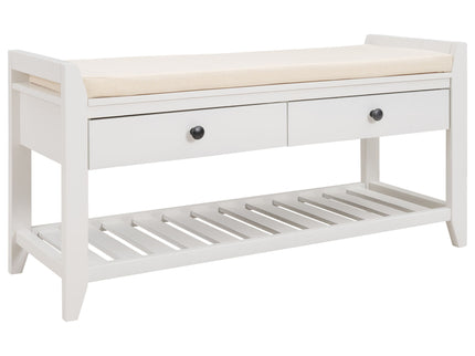 Multipurpose Entryway Shoe Rack With Cushioned Seat And Drawers