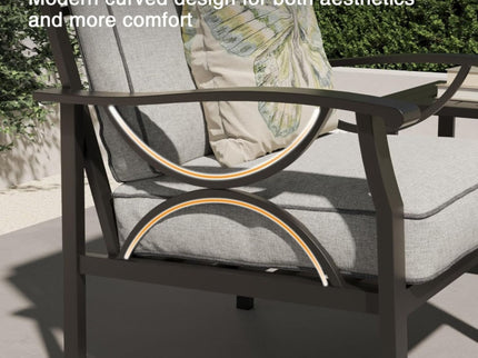 Patio Furniture Set & Coffee Table And Cushions For Backyard
