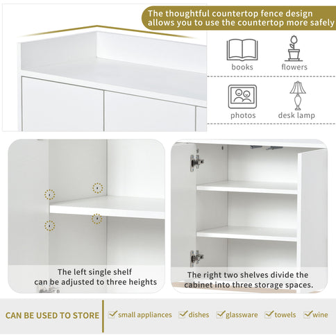 Modern Sideboard Elegant Buffet Cabinet With Large Storage Space For Dining Room, Entryway