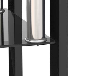 Modern Tempered Glass Tea Table, End Square Table For Living Room (Set of 2) - Black