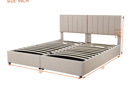 Upholstered Platform Bed With A Hydraulic Storage System