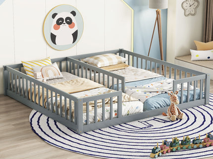 Double Floor Bed With Fence, Guardrails, Without Door