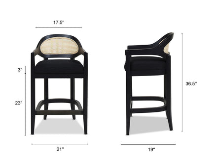 Americana - Mid-Century Modern Cane Back Counter Stool