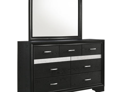 Annie - 7 Drawer Dresser With Mirror - Black