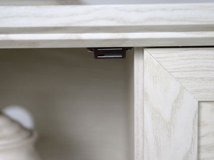 Storage Cabinet With 3 Mirrored Acrylic Doors, Adjustable Shelves