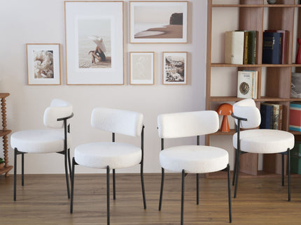 Mid-Century Modern Dining Chair With Curved Backrest
