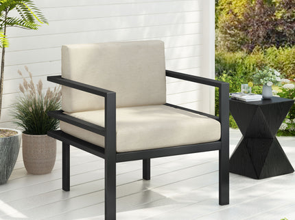 Modern Outdoor Lounge Chair With Aluminum Frame And Weather Resistant Cushions