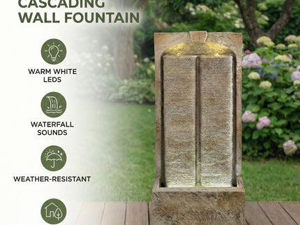 Modern Outdoor Water Fountain With LED Lights