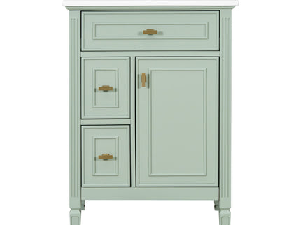 Bathroom Vanity With Sink, Flip Drawer, 2 Drawers, Adjustable Shelf
