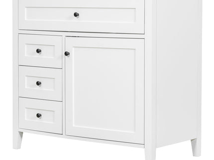 Bathroom Vanity With Sink, 3 Drawers & Cabinet With Adjustable Shelves
