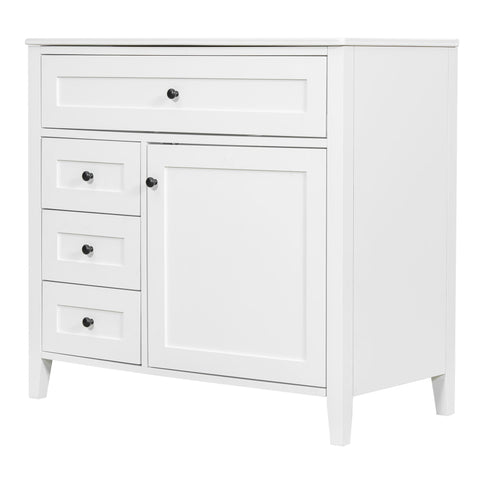 Bathroom Vanity With Sink, 3 Drawers & Cabinet With Adjustable Shelves